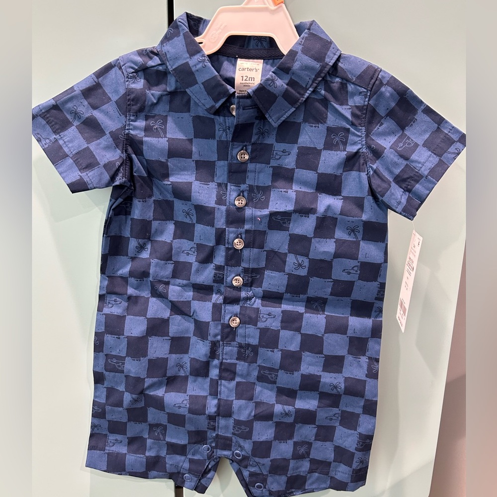 NWT Carters Baby Boy Short Sleeve Romper